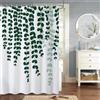 MIRRORANG 105x160cm Verde Pianta Tenda Della Doccia Verde Acquerello Lussureggiante Foglie di Eucalipto Tenda Da Doccia per Bagno Impermeabile Tessuto In Poliestere Set