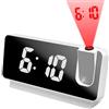 DAWRIS Sveglia con Proiettore Soffitto Girevole a 180°, Sveglia Digitale da Comodino con Grande LED Orologio con Proiezione Ora Soffitto, Digital Clock con Temperatura data 12/24H per Camera da Letto