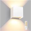SYZM light G9 Lampada da Parete Esterno/Interno con Lampadina Sostituibile IP65 impermeabile Applique da Parete Esterne Alluminio Angolo del Fascio Regolabile Quadrato Cubo 10CM Bianco, 3000K Luce Caldo