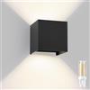 SYZM light Lampada da Parete Esterno/Interno con Lampadina G9 Sostituibile IP65 impermeabile Applique da Parete Esterne Alluminio Angolo del Fascio Regolabile Quadrato Cubo 10CM Nero, 4000K Luce Naturale