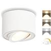 GeyouLux Faretto da soffitto LED Dimmerabile, 5W 500LM Faretti LED Soffitto Interno Orientabili 30°, Ø80x50mm Alluminio, Con Modulo LED 230V Incluso, 3000K/4000K/6500K Faretto LED Bianco 1 pezzo