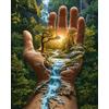 Hjjdiyes Dipingere con i numeri, paesaggio per adulti, 40 x 50 cm | Paint by Numbers for Adults, kit da dipingere con i numeri, con tela, colori acrilici e 4 pennelli, idea regalo e decorazione