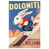 Posterlounge Dolomiti Poster | 40 x 60 cm di Vintage Ski Collection Blu Quadri Decorazione per pareti