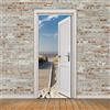 A.Monamour Adesivo Porta Autoadesiva Porte Bianche Aperte Sul Sentiero Mare Spiaggia Vinile PVC Adesivi per Porte Interne 3D Pellicola Adesiva Poster Sticker Murale Parete Carta da Parati