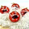 Generico Set 3 Palline di Natale Rosse Lucide Personalizzate con nome natale Idea Regalo Buone Feste Buon Natale addobbi natalizi festività ghirlande Decorazioni casa Albero Presepe cuore stella