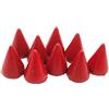 SagaSave 100 set di borchie punk, rivetti a cono, borchie avvitabili in metallo, borchie a proiettile, borchie per guanti in pelle, borse, vestiti, scarpe, cinture, fai da te (Rosso, 100)