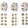 Rainway 750 adesivi natalizi autoadesivi, etichette natalizie con campane di Natale, adesivi decorativi per biglietti, buste, regali, artigianato e articoli per feste
