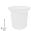 JNEYVIC Porta Scopino per WC Montato a Parete, Vetro di Ricambio per Scopini | Portascopino WC con Bicchiere in Vetro Satinatoporta, Scopino WC da Parete con Bicchiere Vetri, Linea Accessori da Bagno