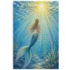 H3B8U2Y5 Sirena Quadro su Tela 20x30in Illustrazione Celeste | Oceano illuminato dal sole, Stampa su Tela Studio, Dettaglio Celeste, Ufficio, Illustrazione Celeste, 20x30in