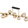 Globo - Plafoniera Riha 9 luci nero con oro - 56135-9D