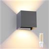 SYZM light Applique da Parete Esterno/Interno con Lampadina G9 Sostituibile IP65 impermeabile Lampada da Parete Esterne Alluminio Angolo del Fascio Regolabile Quadrato Cubo 10CM Grigio Scuro, 3000K Luce Caldo