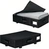 Chingcoo Scatola portaoggetti con coperchio, 2 pezzi, 60 x 40 x 18,5 cm, grande contenitore per vestiti, coperte, biancheria da letto, con 3 maniglie, doppia cerniera, lavabile, colore nero