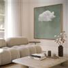 ZHUOYA Erba Verde Cielo Nuvole Pittura Murale Quadrato Tela Arte Astratta Semplice Murale Soggiorno Decorazione Tela Pittura 60x60cm Senza Cornice