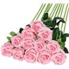 JAONLD 12 Pezzi Rosa chiaro scuro Fiori Finti per Decorazioni Fiori Finti | Realisticamente Morbido con Foglie e Stelo Regolabile,Fiori Artificiali per Matrimoni,Bouquet,Feste,Decorazioni per la Casa