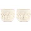 EpheyFIF Confezione da 2 cestini portaoggetti rotondi in tessuto con frangia, eleganti organizer in corda di cotone per casa, trucco, bagno, decorativo, 10 x 10 x 10 cm, per cosmetici, oggetti essenziali
