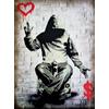 KUSTOM ART Poster Decorativo da Parete Serie Dipinti Celebri Banksy Love Over Money Stampa Artistica su Carta Patinata 40x30cm Senza Cornice