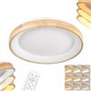 hofstein Plafoniera a LED Lockeby, lampada da soffitto dimmerabile in metallo/legno/plastica bianco/naturale, stile boho (Ø 40 cm), 2450 lumen, 2700-6500 Kelvin, 24 Watt, telecomando incluso, IP44