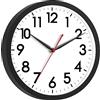 AKCISOT Orologio da parete, moderno, a batteria, 20,3 cm, silenzioso, senza ticchettio, analogico, classico, per ufficio, casa, bagno, cucina, camera da letto, scuola (nero)