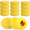 ChAusa 30 Pezzi Spugna per Pittura, 7.5 cm Girare Spugna per Ceramica | Bambini Spugnette Spugna Naturale per Dipingere Bambini per Acquerello Arte Artigianato Pittura del Viso Pulizia (Giallo)