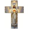Joygoodta Croce di Gesù da parete, crocifisso in legno vintage da 12x8 pollici, decorazione religiosa cattolica da parete per soggiorno, camera da letto, esposizione spirituale, 20x30 cm