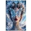 H3B8U2Y5 Fata dell'inverno Quadro su Tela 20x30in Decorazione Ufficio | Maschera farfalla di cristallo, Stampa su Tela Parete Galleria, Composizione Pittorica, Camera, Stile Acquerello, 20x30in