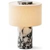 Generic Lampada da tavolo moderna in vero marmo, senza fili, con paralume in lino, 3 vie, dimmerabile, con USB-C, ricaricabile, per camera da letto e soggiorno