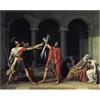 Social Crazy Stampa in Tela Canvas 100% QUALITà ITALIA - Jacques Louis David - Il giuramento degli Orazi - effetto Dipinto Idea Regalo Casa quadro cucina stanza da letto soggiorno (60x75 cm)
