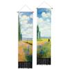 PLIGREAT 2 arazzi da parete verticali, motivo: giardino di Monets, decorativo, estetico, creativo, dipinto a olio, con nappe, per camera da letto, soggiorno, decorazione per la casa, 130 x 33 cm