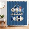 BREASOME Tenda Doccia Antimuffa Tema dell'Oceano 180 x 180 cm Tenda da Doccia Pesci e Stelle Marine Tende Vasca da Bagno Impermeabile Lavabile Tessuto in Poliestere con 12 Ganci