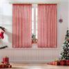 MRTREES tenda natalizia tende nastro volant rosso con albero di Natale dorato tenda 160 cm di lunghezza 140 cm di larghezza tende corte per il soggiorno, camera dei bambini, negozio, cucina set di 2