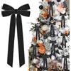 Hongsome 12 fiocchi di nastro di velluto nero per decorazioni dell'albero di Halloween, ornamenti natalizi da 12,7 cm x 25,4 cm per albero, casa, festa, porta d'ingresso, ghirlanda, decorazioni per le