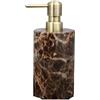 HNULGVI Set Porta Sapone E Spazzolino Bagno Accessori for il bagno in marmo naturale marrone Dispenser di sapone in lusso Porta spazzolino da denti Vassoio portasapone Set for(Copper-A Bottle)