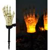 YZYOE LED solare alimentato bianco osso fantasma mano terra montato luce, Halloween all'aperto atmosfera lampada decorativa, Cute resina bianco osso fantasma mano cortile paesaggio luce.