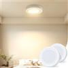 Aigostar Plafoniera LED, 6W Equivalente a 50W, IP20 600LM, Lampada da Soffitto per Bagno Cucina Corridoio e Balcone, Plafoniera dritta 3000K Luce Bianca Calda, Ø12.3cm, 2 Confezioni