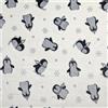 Panini Tessuti, Pile Mano Cachemire Pinguini Sfondo Bianco, Venduto al Metro, 1 qtà = 100 cm; 2 qtà = 200 cm - Rivestimento - Coperte - Creazioni Handmade - Arredo d'interni