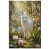 H3B8U2Y5 Lupo artico Quadro su Tela 20x30in Decorazione Casa | Giardino delle ninfee, Stampa su Tela Ingresso, Dettaglio Floreale, Corridoio, Stile Acquerello Botanico, 20x30in