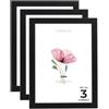 Lupia Cornice Portafoto SIMPLE NERA in Legno Foto Poster SET 3PZ 25x35 cm | Cornice minimal, Protezione in acrilico infrangibile, ganci orizzontali e verticali, per stampe poster diplomi documenti