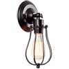 Luling Industriale Applique da parete Vintage illuminazione regolabile Sconce Rustic Wire Metal Cage Light Shade Edison Style (senza lampadina) (colore ruggine)