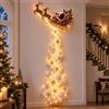 Generic Christmas Magic Trail Lampada da Muro, LED Caldi Bianco | Luce da Muro a Forma di Treno: locomotiva rossa e vagoni seguono un binario curvo, stile neve decorazioni natalizie parete