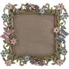 Housoutil Portafoto Vintage in Metallo e Vetro 4x6 con Smalto Floreale | Cornice Decorativa Retrò, Motivo Floreale con Uccelli, per Foto di Famiglia e Ricordi Speciali