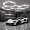 jiokfdn 5-Hex 192 W Illuminazione Garage LED Esagonale-25 pezzi, dimensione ingrandita 23040LM Super Bright, Plafoniera Garage Linkable, LED Soffitto per Garage, Workshop, Palestra, Ous-Sol, Sala di Lavaggio