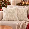 panemy Federa Copricuscino 45x45CM, Set 2 Pezzi (Abete_Beige) | Federe Copricuscini Natalizie, Copricuscino Divano, Fodere Copri Cuscini Morbide e Lavabili per Casa e Feste