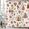 Hnmdmyi Tenda da doccia Natalizia 120x200, Hnmdmyi Biscotti di panpepato carini Caramelle Fiocco di neve Albero di Natale Capodanno Vacanze invernali Impermeabile Tessuto in poliestere Lavabile Tenda da bagno