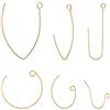 BENECREAT 60PCS Ganci per Orecchini Placcati Oro 18K Fili Auricolari, Risultati Orecchino a Forma di V Aperto, Orecchini Pendenti con Gancio Ad Arco Strutturato per Gioielli Fai-da-Te
