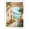 ARTTOR Poster da Parete Senza Cornice 50x70 cm Architettura Fiori - 4191 - P2X | Casa Santorini Stampa da Parete Poster Decorativo Decorazione da Parete Arte Poster Moderno Soggiorno Camera da Letto ARTTOR