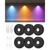 WUYOR Lampade LED RGB Ricaricabili con Telecomando, Lampada da Cucina Sotto Armadio con Batteria 1800mAh, Timer, Illuminazione Senza Fili da Incollare per Armadio, colore nero