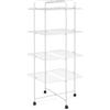 ZENZERO Stendibiancheria Verticale a 4 Livelli, Stendino a Torre Salvaspazio Pieghevole con Rotelle, in Acciaio, per Casa e Balcone, 70 x 70 x 165 cm, Bianco