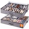 Gusmigus Set di 2 Scatola Porta Scarpe Contenitore Scarpe | Contenitori Scarpe con Divisori Regolabili Adatti per 24 paia