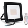 Voltix Faro LED RGBW 100W da Esterno con Telecomando IP65 | IP65 Impermeabile, Flash Strobe Fade Smooth, Luce Bianca Inclusa, Per Giardino e Terrazza, Facciata e Feste