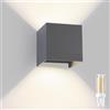 SYZM light Applique da Parete Esterno/Interno con Lampadina G9 Sostituibile IP65 impermeabile Lampada da Esterne Alluminio Angolo del Fascio Regolabile Quadrato Cubo 10CM Grigio Scuro, 4000K Luce Naturale